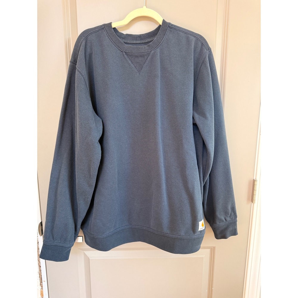 Carhartt Mens Original Fit Crewneck Sweatshirt Navy Blue Size L Pullover